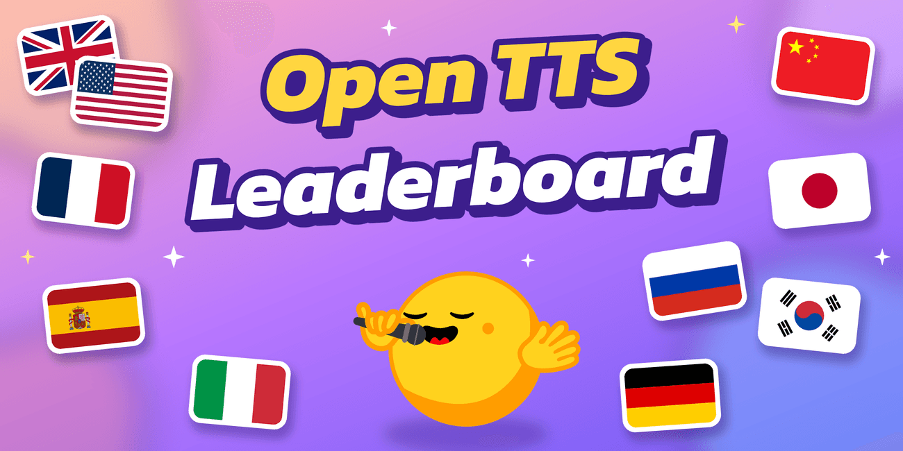 Open TTS Leaderboard: Çok Dilli TTS ve Ses Klonlama İçin Ölçeklenebilir Nesnel Değerlendirme — Hugging Face yayın görseli