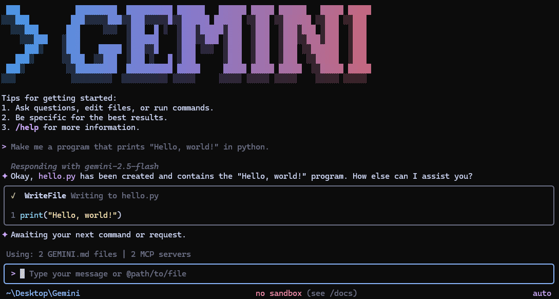 Gemini CLI v0.64.0 sürümünün README dosyasındaki terminal ekranı.